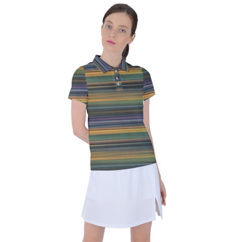 Multicolored Linear Abstract Print Women s Polo Tee by dflcprintsclothing