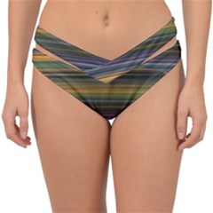 Multicolored Linear Abstract Print Double Strap Halter Bikini Bottom