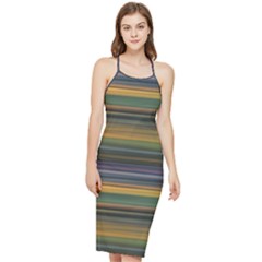 Multicolored Linear Abstract Print Bodycon Cross Back Summer Dress