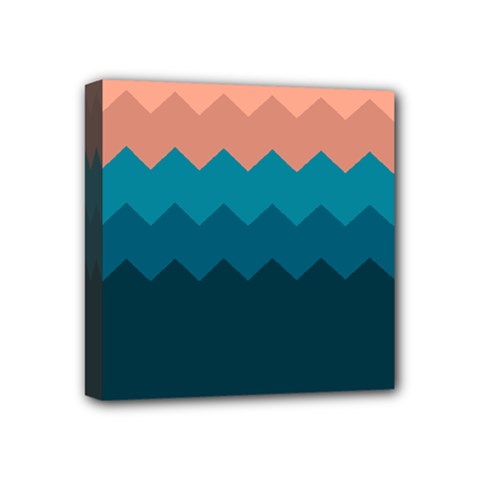 Flat Ocean Waves Palette Mini Canvas 4  X 4  (stretched) by goljakoff