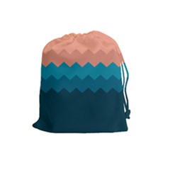 Flat Ocean Waves Palette Drawstring Pouch (large) by goljakoff