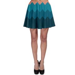 Flat Ocean Waves Palette Skater Skirt by goljakoff