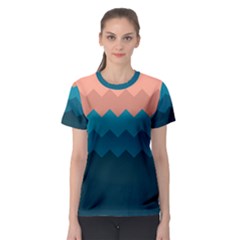 Flat Ocean Waves Palette Women s Sport Mesh Tee