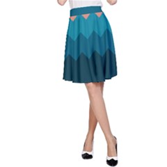 Flat Ocean Waves Palette A-line Skirt by goljakoff