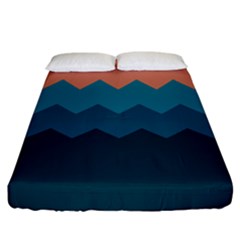 Flat Ocean Waves Palette Fitted Sheet (king Size) by goljakoff