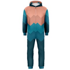 Flat Ocean Waves Palette Hooded Jumpsuit (men)  by goljakoff