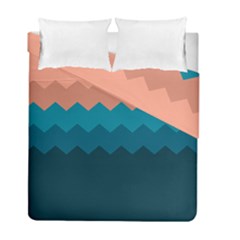 Flat Ocean Waves Palette Duvet Cover Double Side (full/ Double Size) by goljakoff