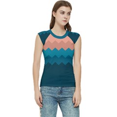 Flat Ocean Waves Palette Women s Raglan Cap Sleeve Tee