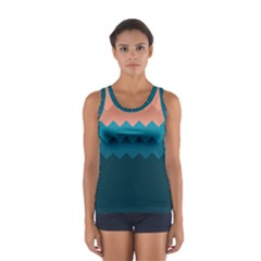 Flat Ocean Waves Palette Sport Tank Top  by goljakoff