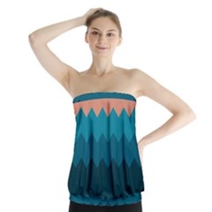 Flat Ocean Waves Palette Strapless Top by goljakoff