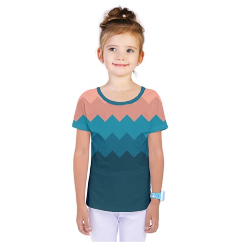 Flat Ocean Waves Palette Kids  One Piece Tee by goljakoff