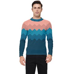 Flat Ocean Waves Palette Men s Long Sleeve Rash Guard by goljakoff