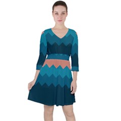 Flat Ocean Waves Palette Ruffle Dress by goljakoff