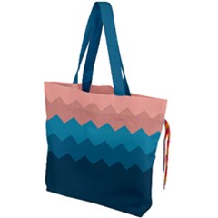 Flat Ocean Waves Palette Drawstring Tote Bag by goljakoff