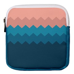 Flat Ocean Waves Palette Mini Square Pouch by goljakoff