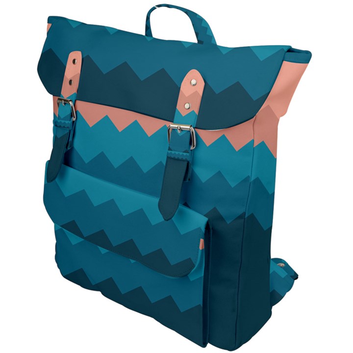 Flat ocean waves palette Buckle Up Backpack