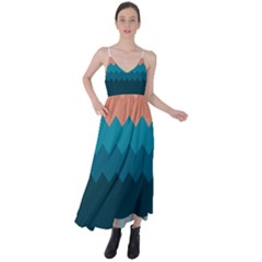 Flat Ocean Waves Palette Tie Back Maxi Dress