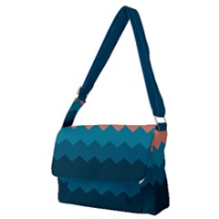 Flat Ocean Waves Palette Full Print Messenger Bag (m) by goljakoff