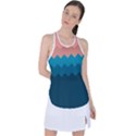 Flat ocean waves palette Racer Back Mesh Tank Top View1