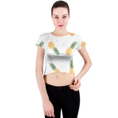 Pineapple Pattern Crew Neck Crop Top by goljakoff