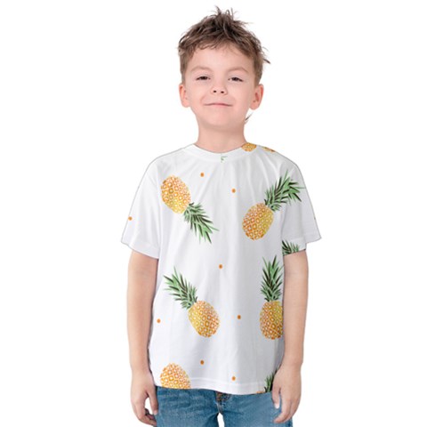 Pineapple Pattern Kids  Cotton Tee by goljakoff