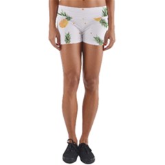 Pineapple Pattern Yoga Shorts by goljakoff