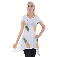 Pineapple Pattern Short Sleeve Side Drop Tunic by goljakoff