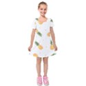 Pineapple pattern Kids  Short Sleeve Velvet Dress View1