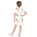 Pineapple pattern Kids  Short Sleeve Velvet Dress View2