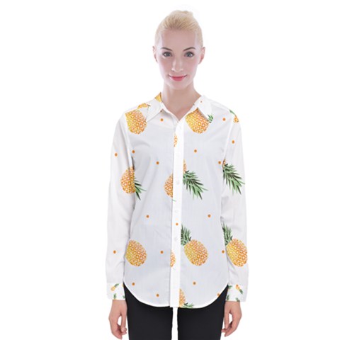 Pineapple Pattern Womens Long Sleeve Shirt by goljakoff