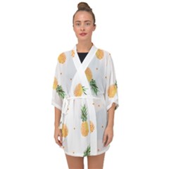 Pineapple Pattern Half Sleeve Chiffon Kimono by goljakoff