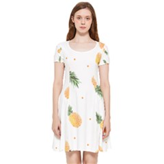 Pineapple Pattern Inside Out Cap Sleeve Dress