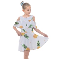 Pineapple Pattern Kids  Shoulder Cutout Chiffon Dress by goljakoff