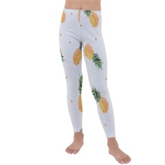 Pineapple Pattern Kids  Lightweight Velour Leggings by goljakoff