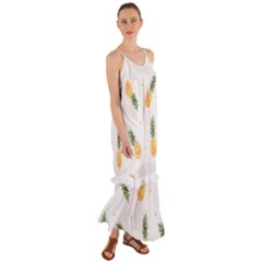 Pineapple Pattern Cami Maxi Ruffle Chiffon Dress by goljakoff