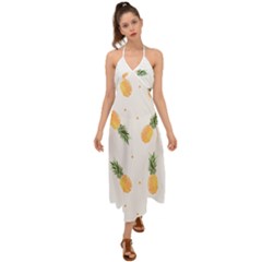 Pineapple Pattern Halter Tie Back Dress  by goljakoff