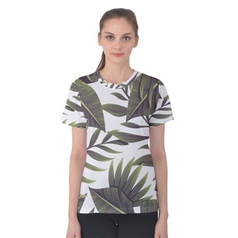 Green Leaves Women s Cotton Tee by goljakoff