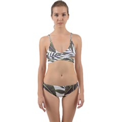 Green Leaves Wrap Around Bikini Set by goljakoff