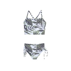 Green Leaves Girls  Tankini Swimsuit by goljakoff