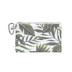 Green Leaves Canvas Cosmetic Bag (small) by goljakoff