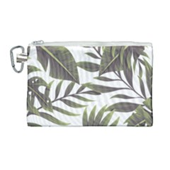 Green Leaves Canvas Cosmetic Bag (large) by goljakoff