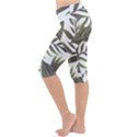 Green leaves Lightweight Velour Cropped Yoga Leggings View2