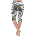 Green leaves Lightweight Velour Cropped Yoga Leggings View4