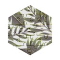 Green leaves Wooden Puzzle Hexagon View1