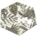 Green leaves Wooden Puzzle Hexagon View2