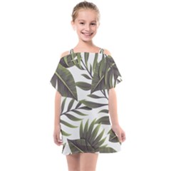 Green Leaves Kids  One Piece Chiffon Dress by goljakoff