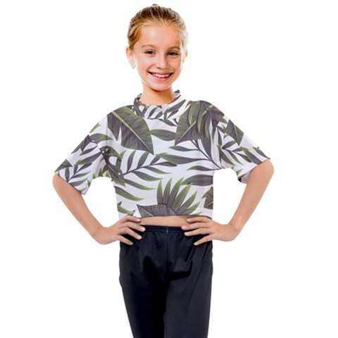 Green Leaves Kids Mock Neck Tee by goljakoff