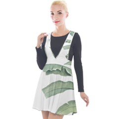 Banana Leaf Plunge Pinafore Velour Dress by goljakoff