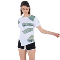 Banana Leaf Asymmetrical Short Sleeve Sports Tee by goljakoff