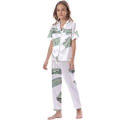 Banana Leaf Kids  Satin Short Sleeve Pajamas Set